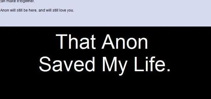 That Anon Saved My Life.
