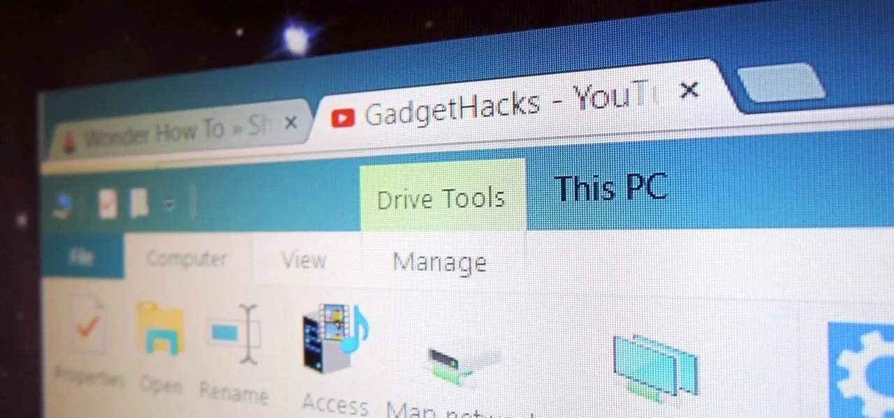 Web browser tabs showing "GadgetHacks" and "This PC" interface.