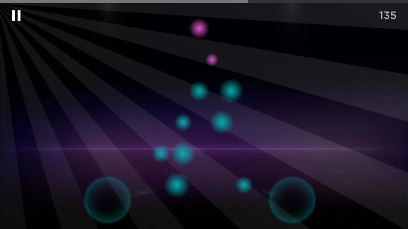 Colorful animated graphics with circles and glowing effects on a dark background.