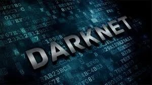 Darknet concept with digital code background