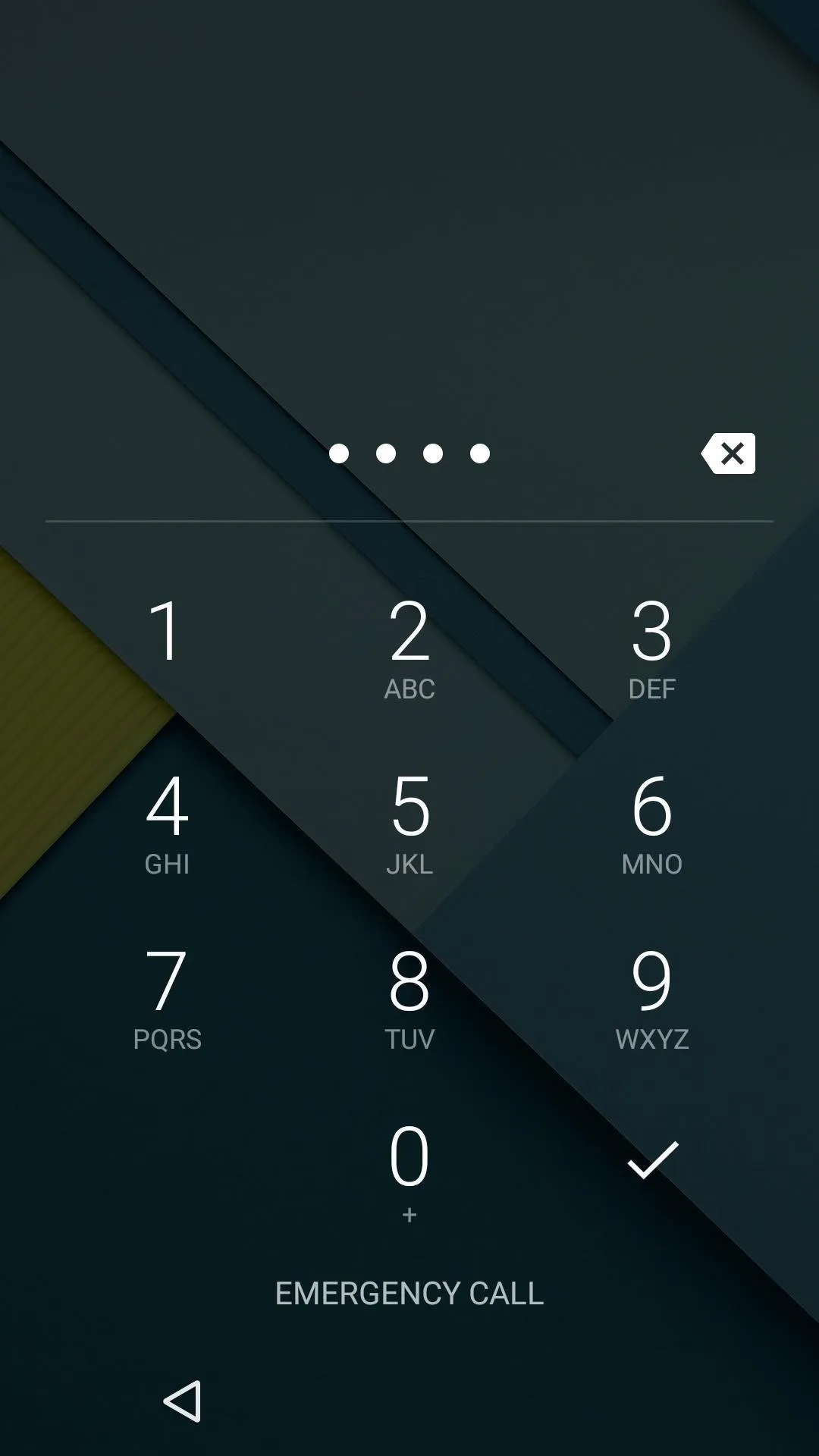 Numeric keypad on a smartphone screen.