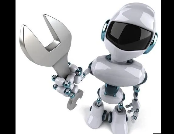 Robot holding a wrench.