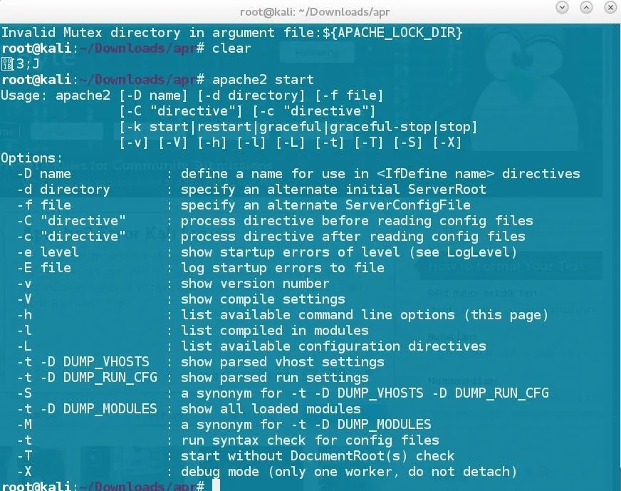 Apache2 Error Kali Linux cover
