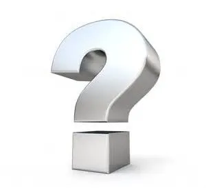 3D metallic question mark symbol