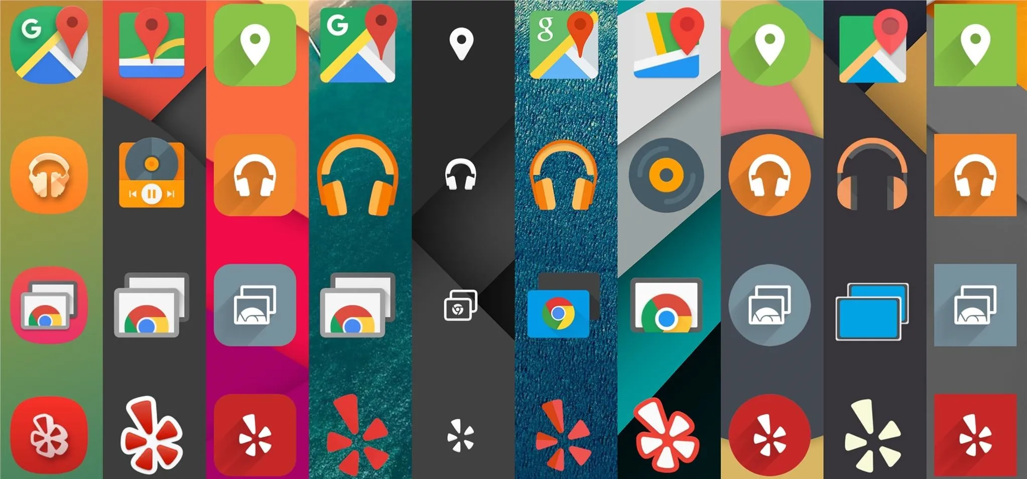 Icons representing various applications and features on a smartphone interface.