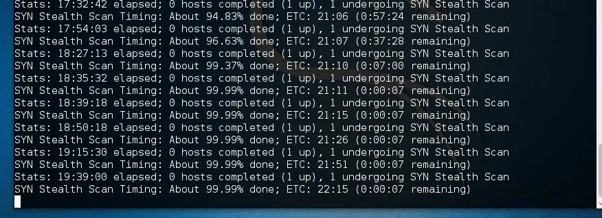 System terminal output showing network scan results.