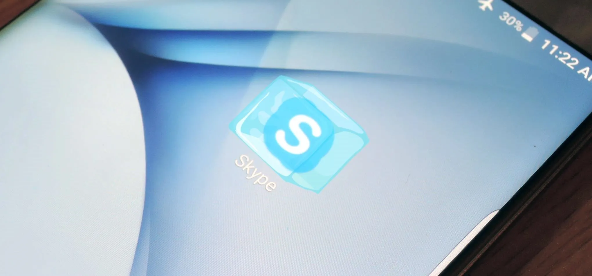 Skype app icon on a smartphone screen.