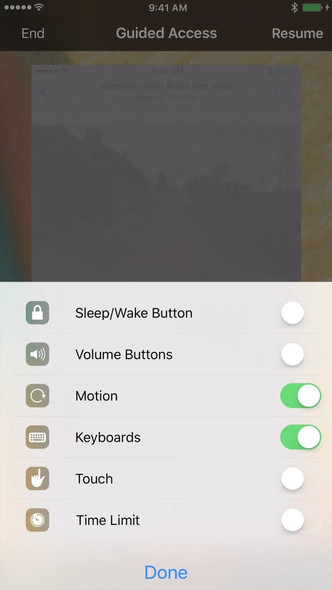 Settings menu options for a mobile application interface.