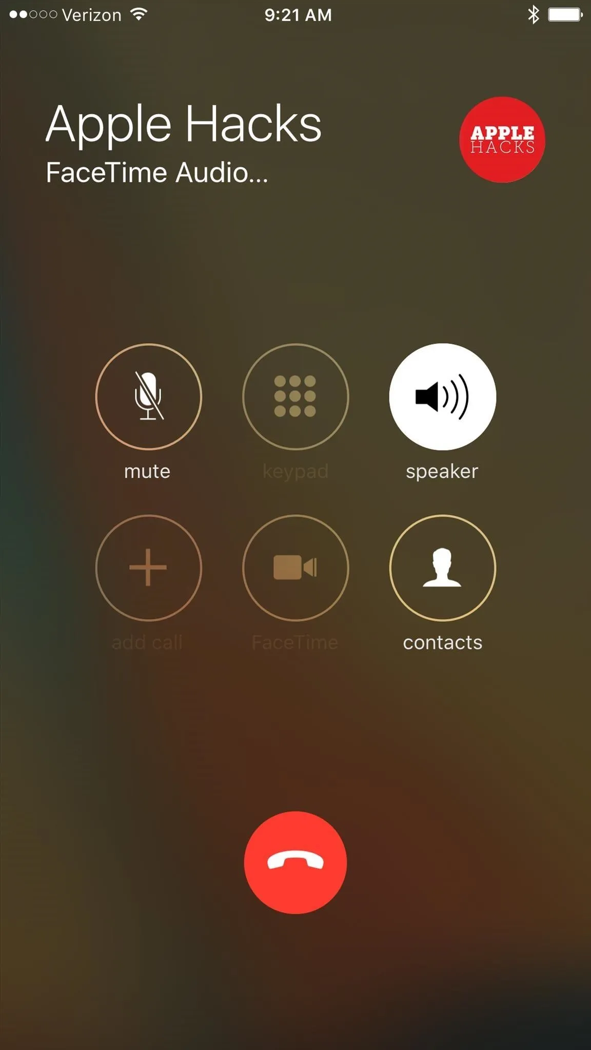 Screenshot of a phone call interface with options for audio and video settings.