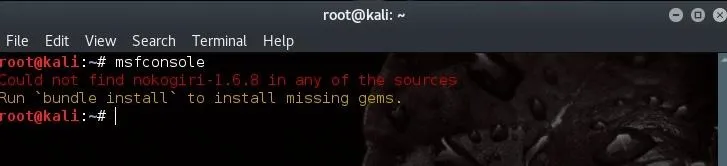 Terminal window displaying command line instructions for installing software.