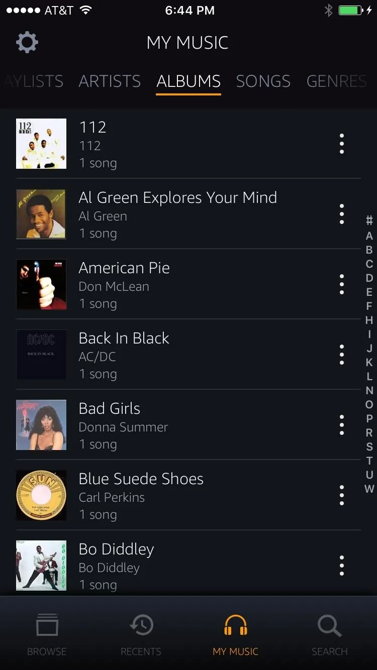 Music library interface displaying various songs and artists.