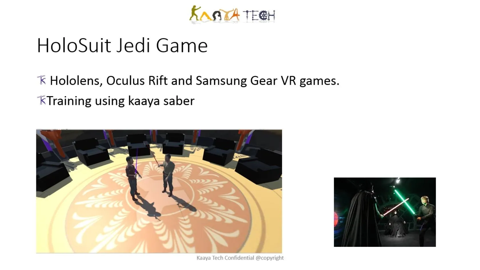 HoloSuit Jedi Game featuring VR training with lightsabers.