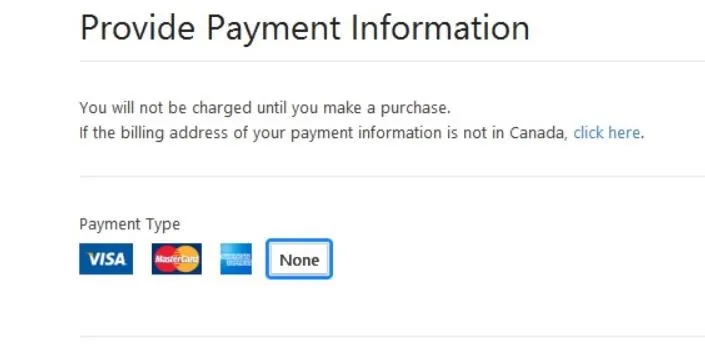 Provide Payment Information Form