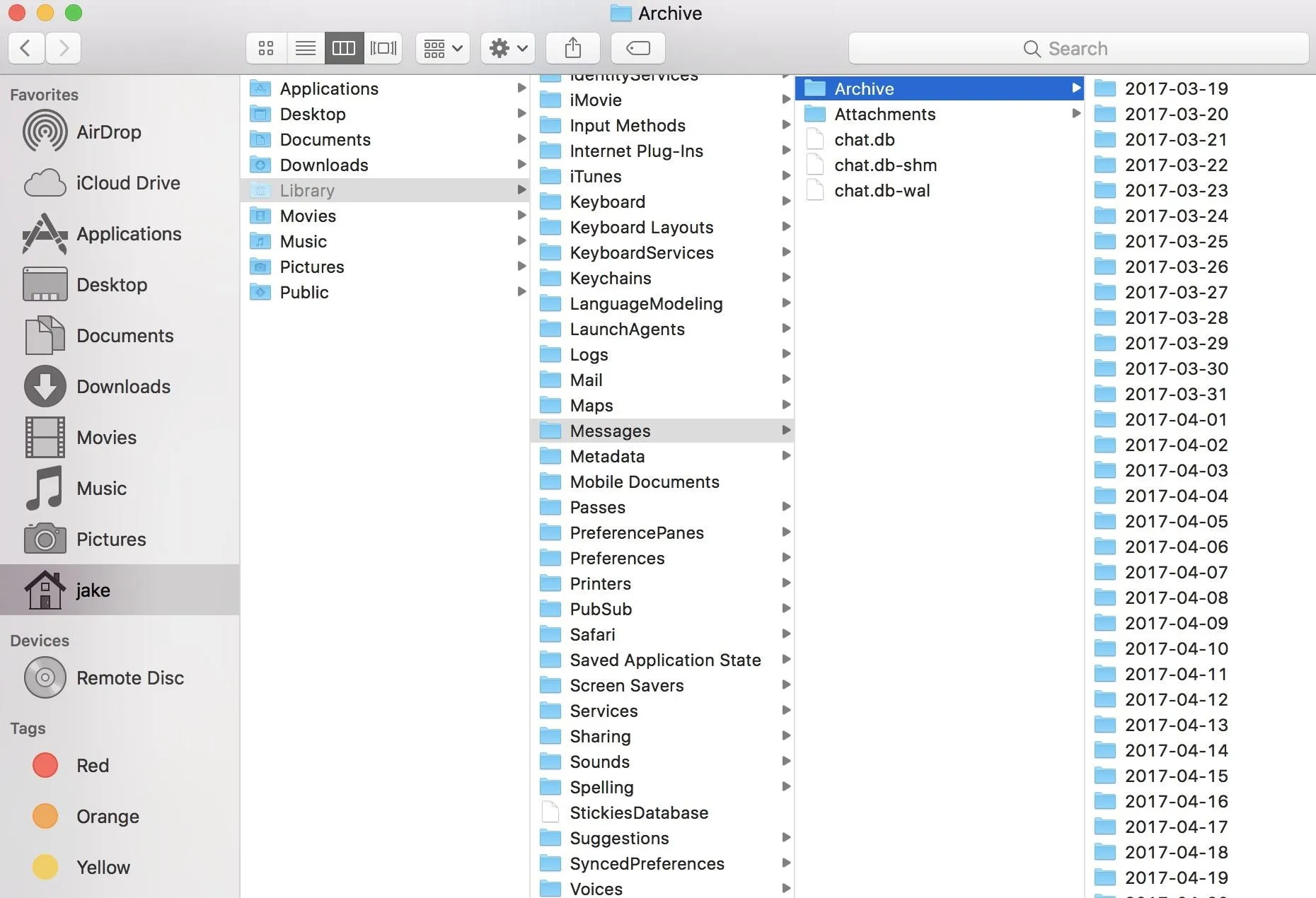 File directory structure displayed on a computer screen.