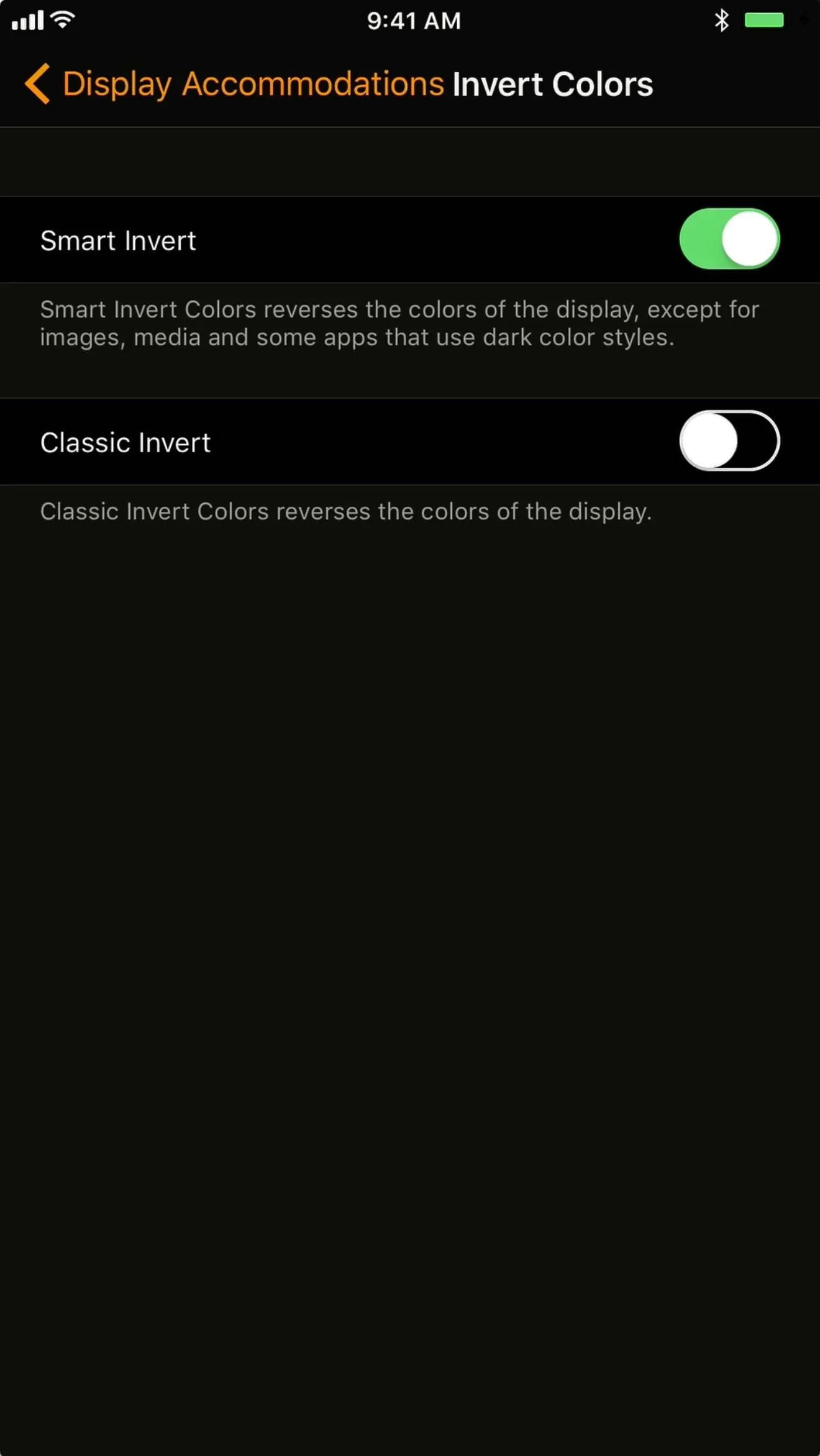 Settings menu for inserting custom content on a mobile device.