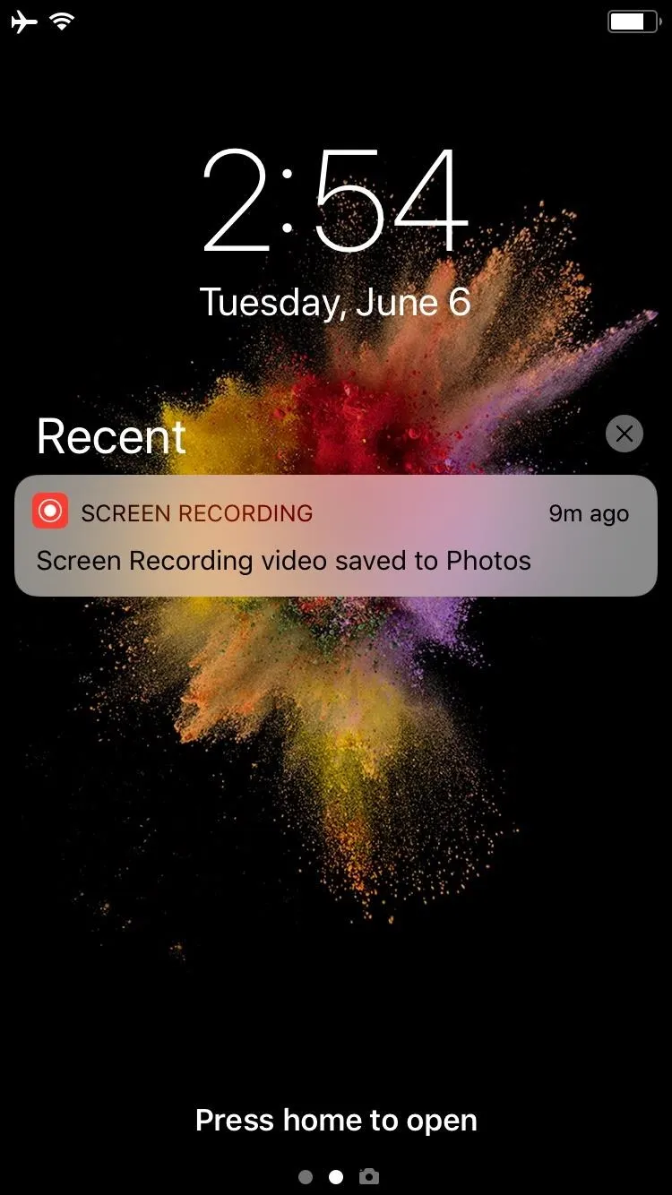 Notification on a smartphone screen indicating a video recording in progress.