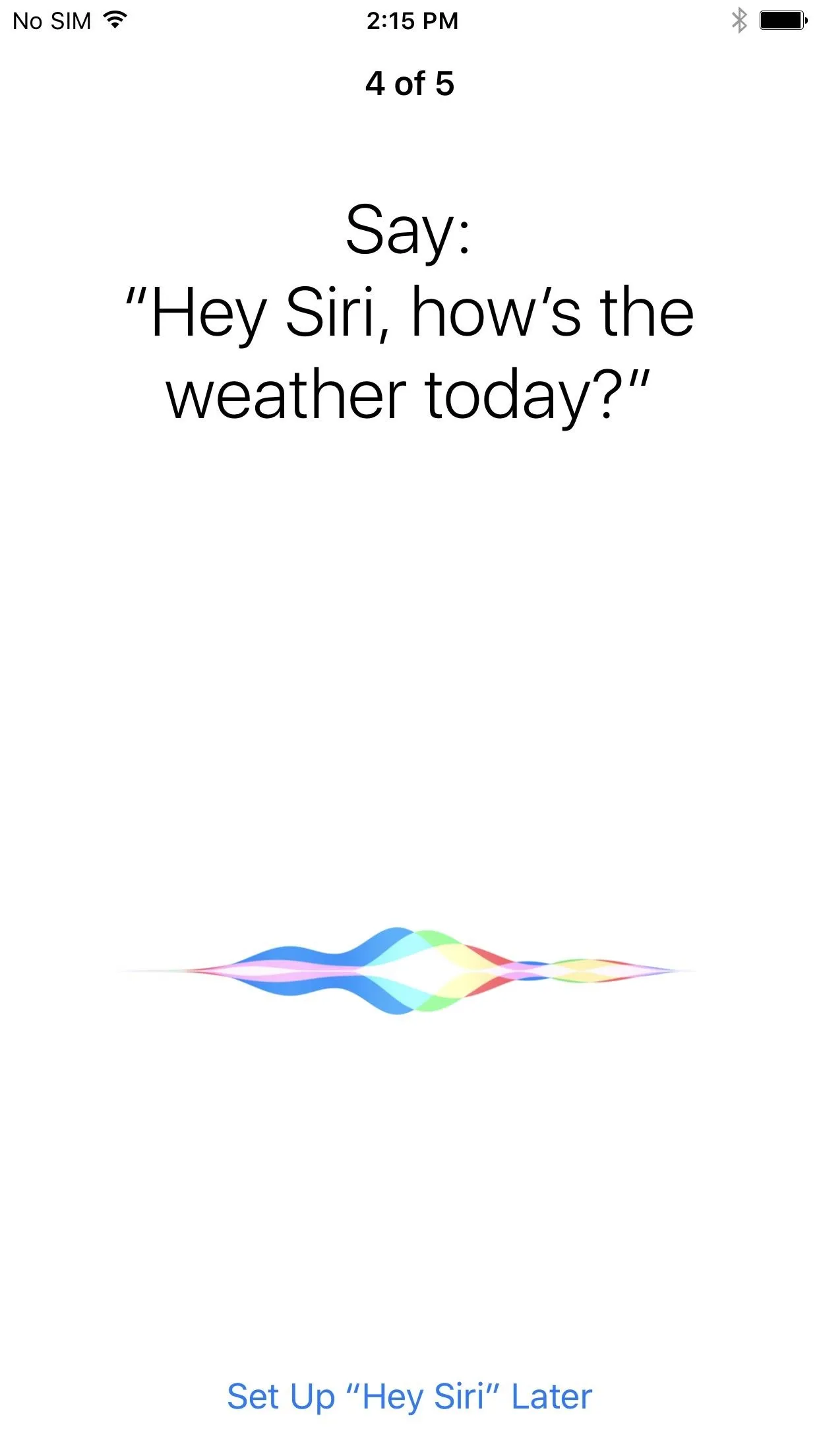 Voice command interface for weather inquiry using Siri.