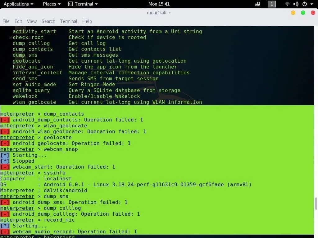 Terminal window displaying code execution and system commands.