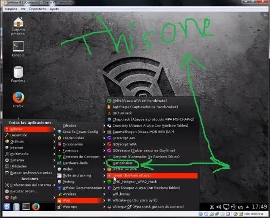 Wireless network settings interface on a computer screen.