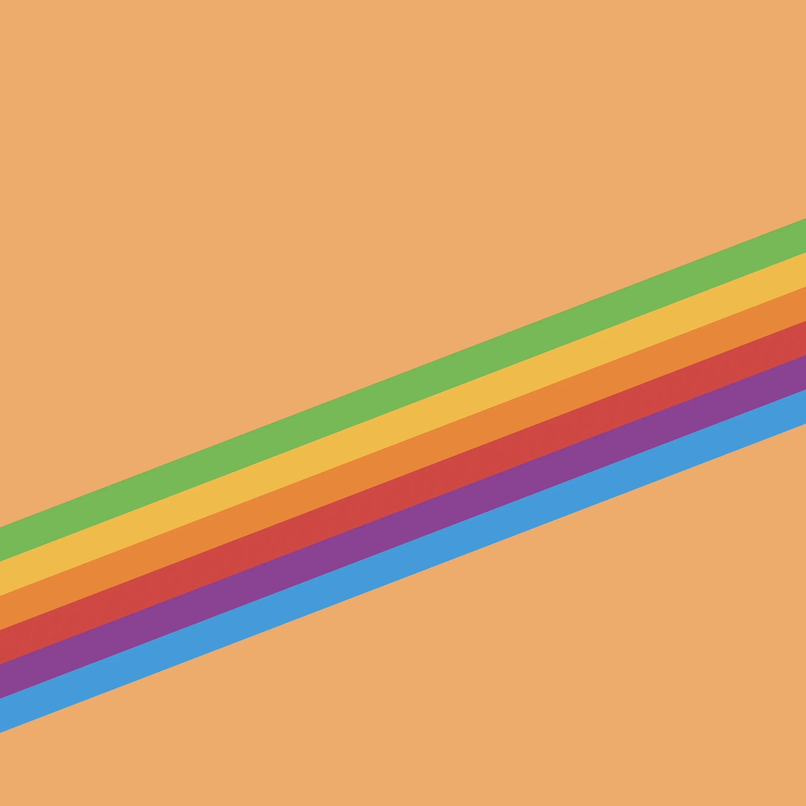 Colorful rainbow stripe on a warm background.