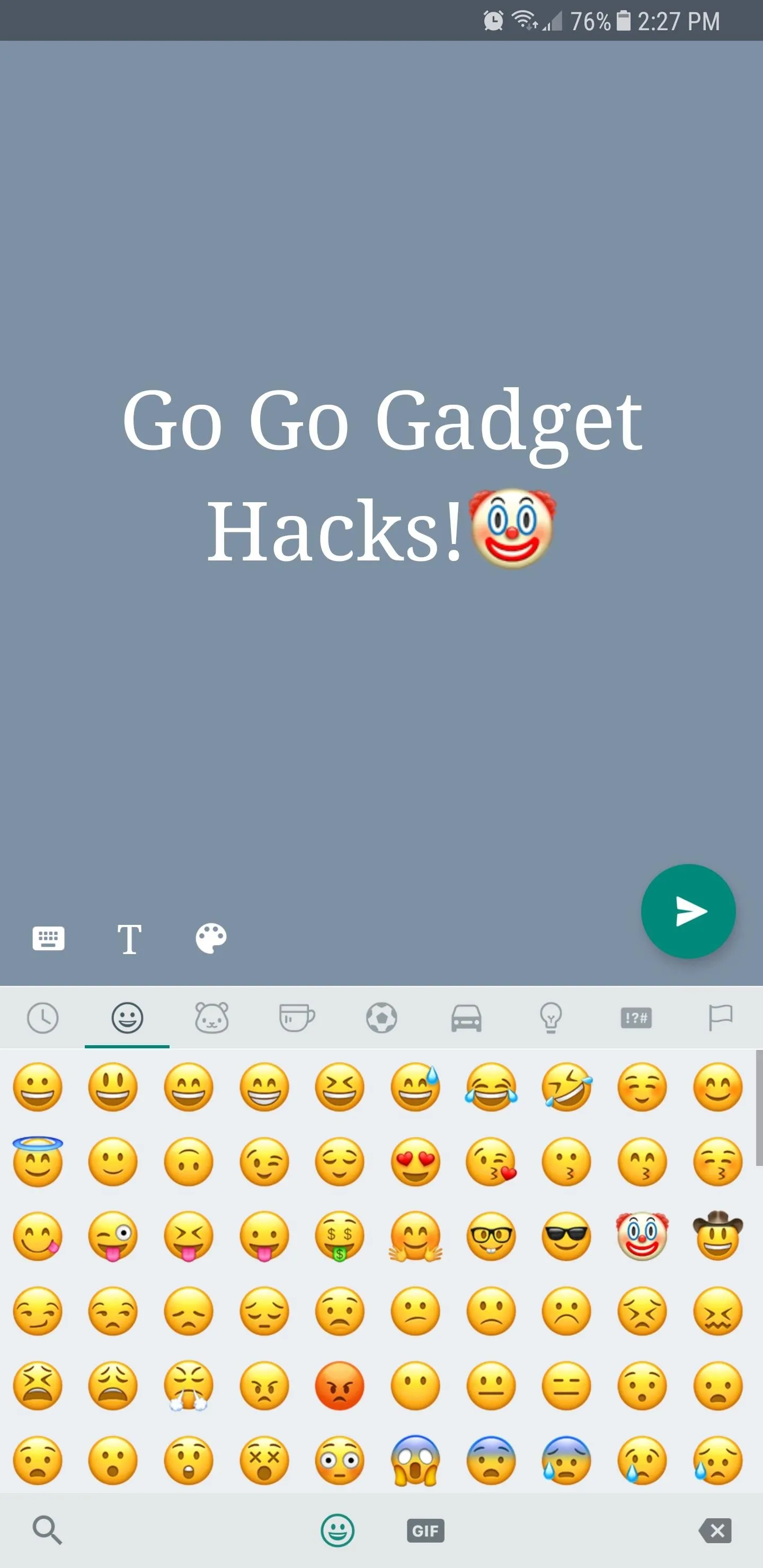 Go Go Gadget Hacks! with emoji keyboard.