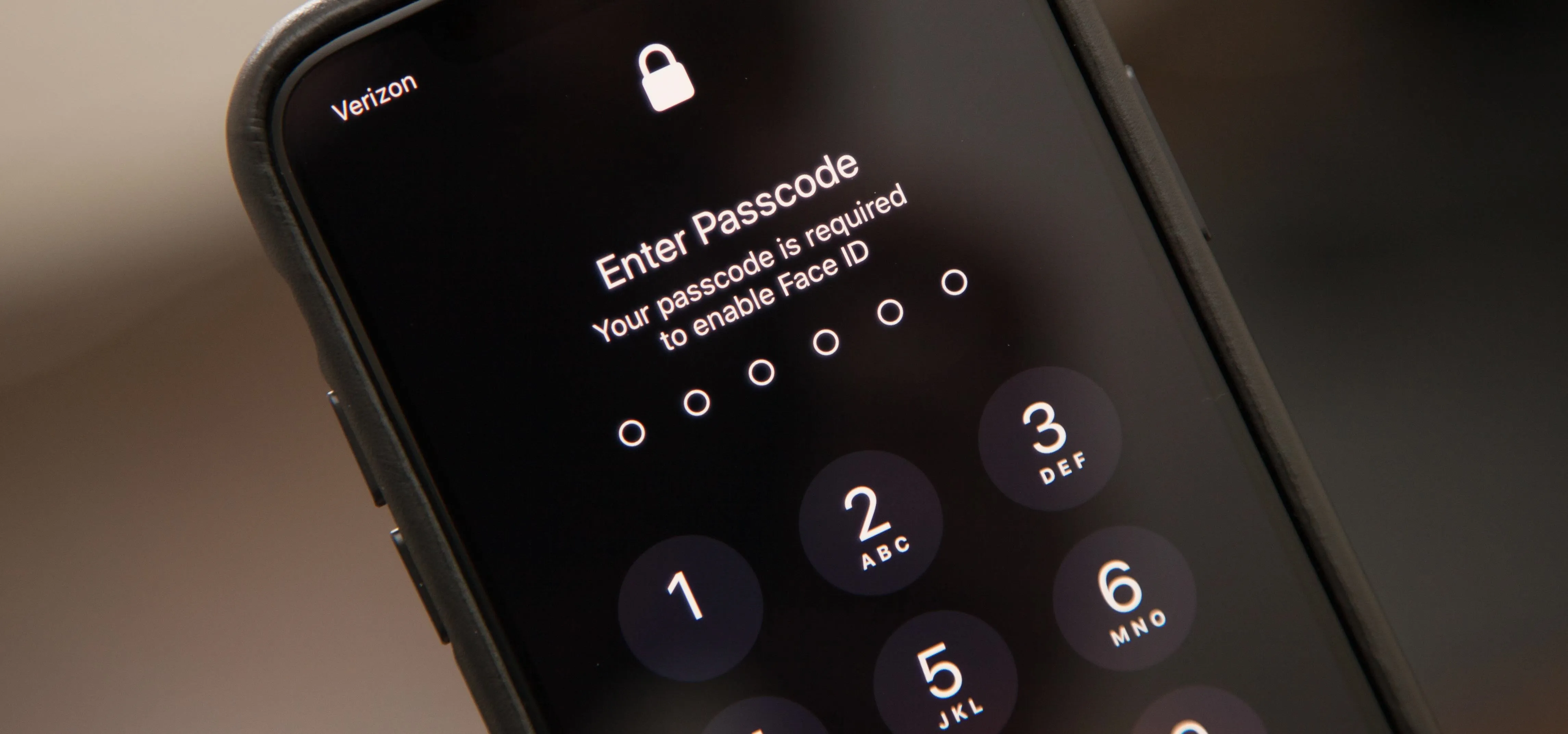 Enter passcode screen on a smartphone.