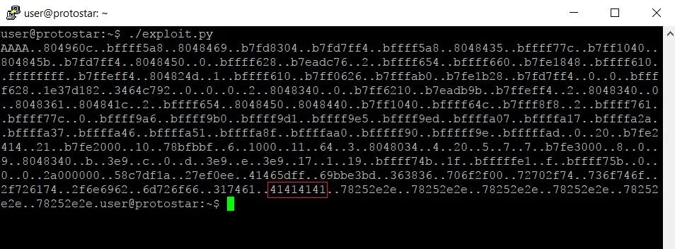 Data displayed on a command-line interface.