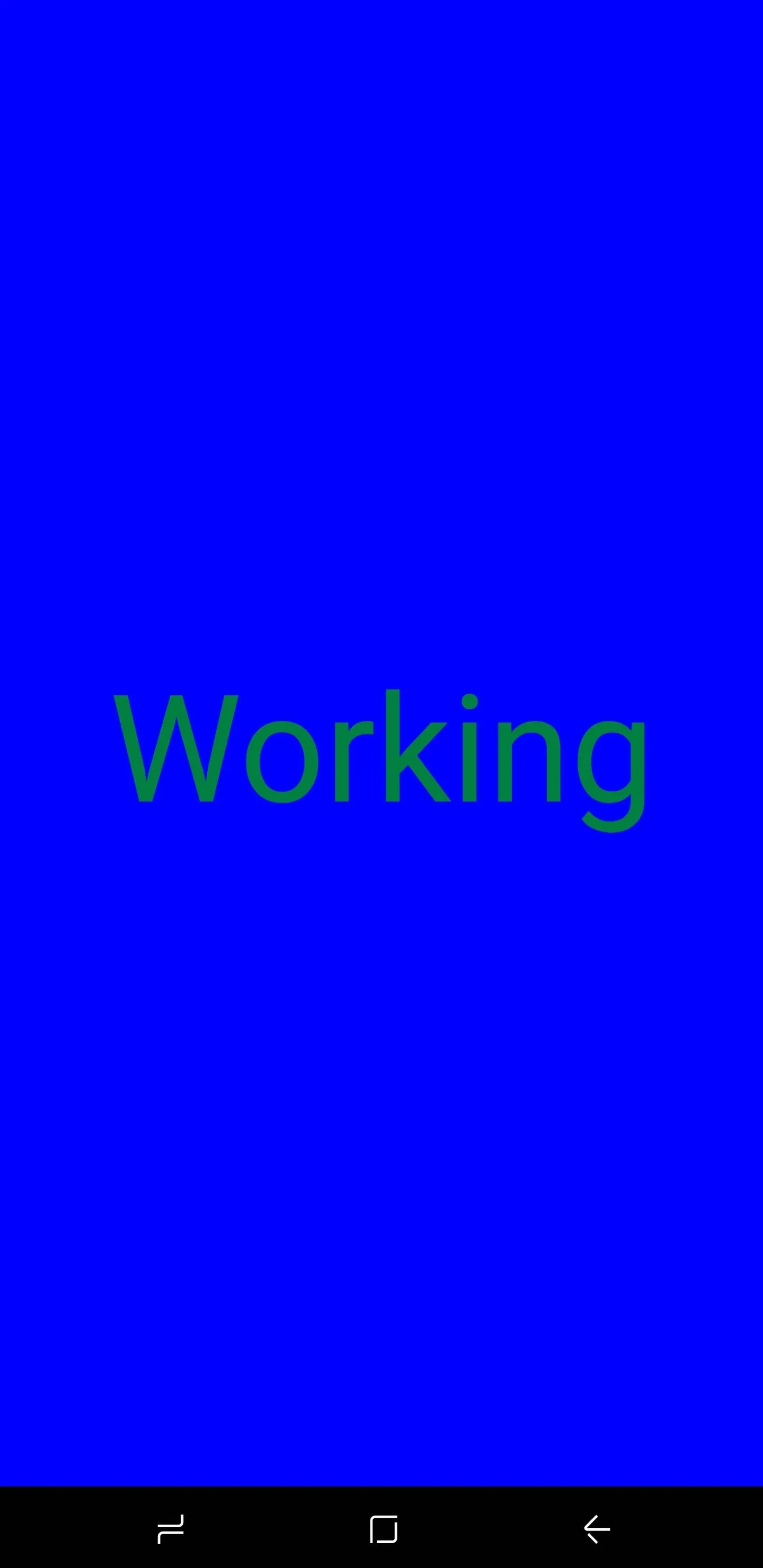 Working text on a blue background.