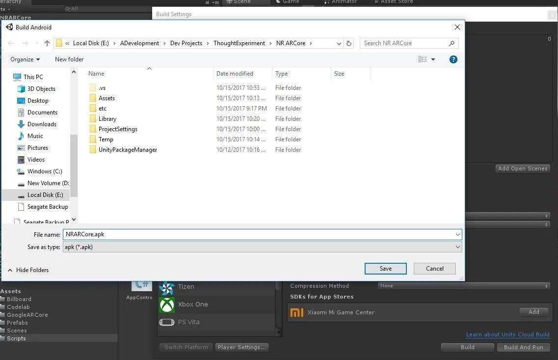 File saving dialog in a software application.