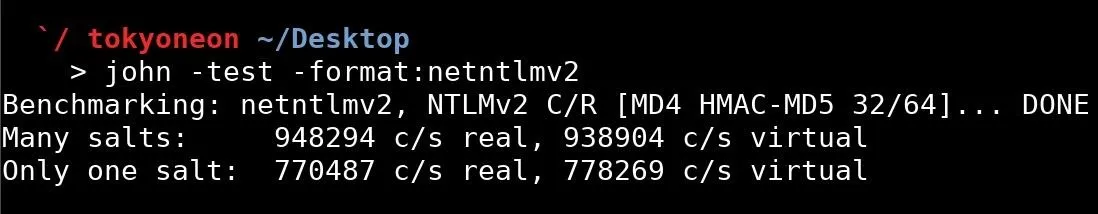 Benchmarking results displayed in terminal on a computer screen.