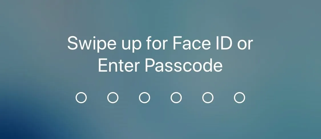 Swipe up for Face ID or enter passcode prompt