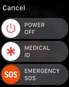 Button options for emergency features: Power Off, Medical ID, Emergency SOS.