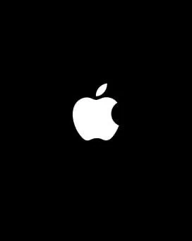 Apple logo on a black background.