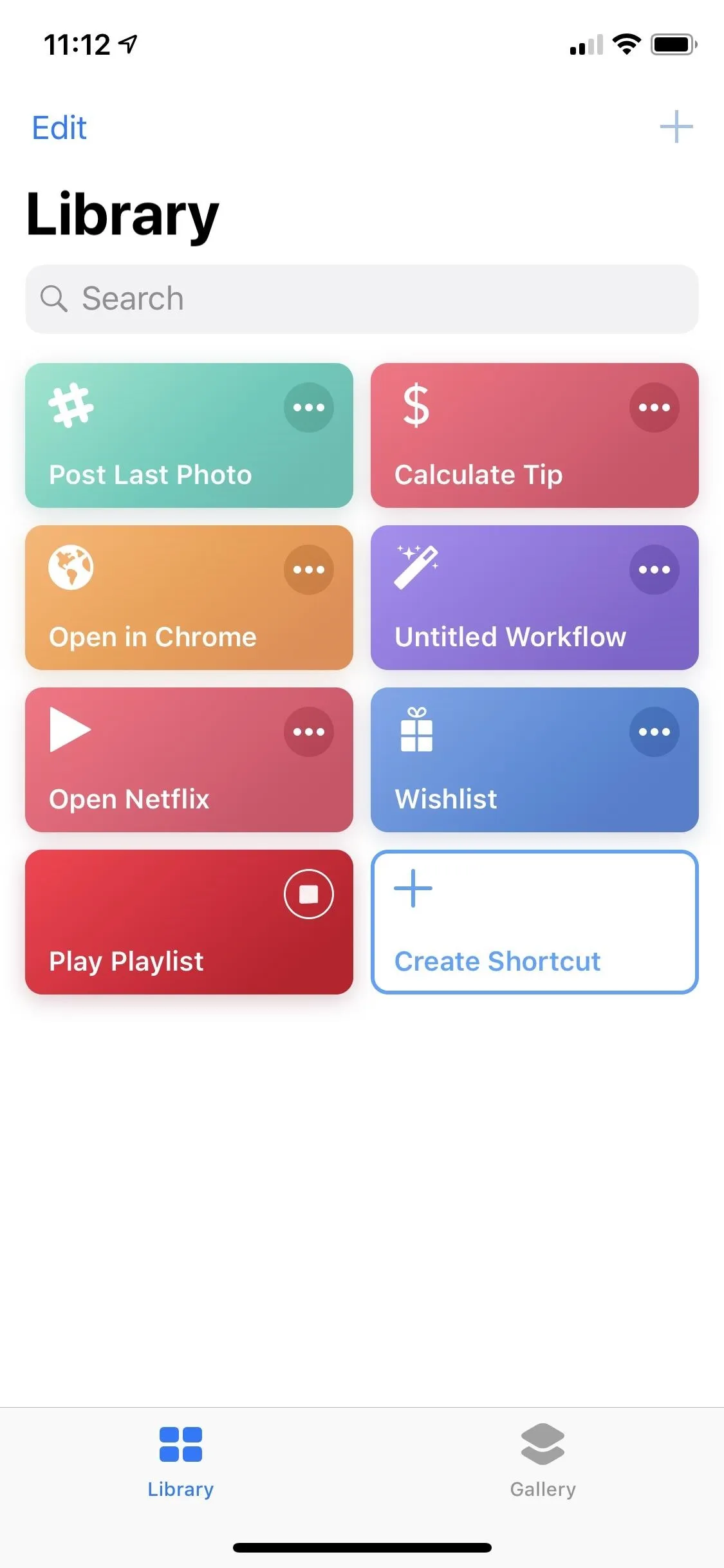Screenshot of a mobile app library interface with colorful card layout for various categories.