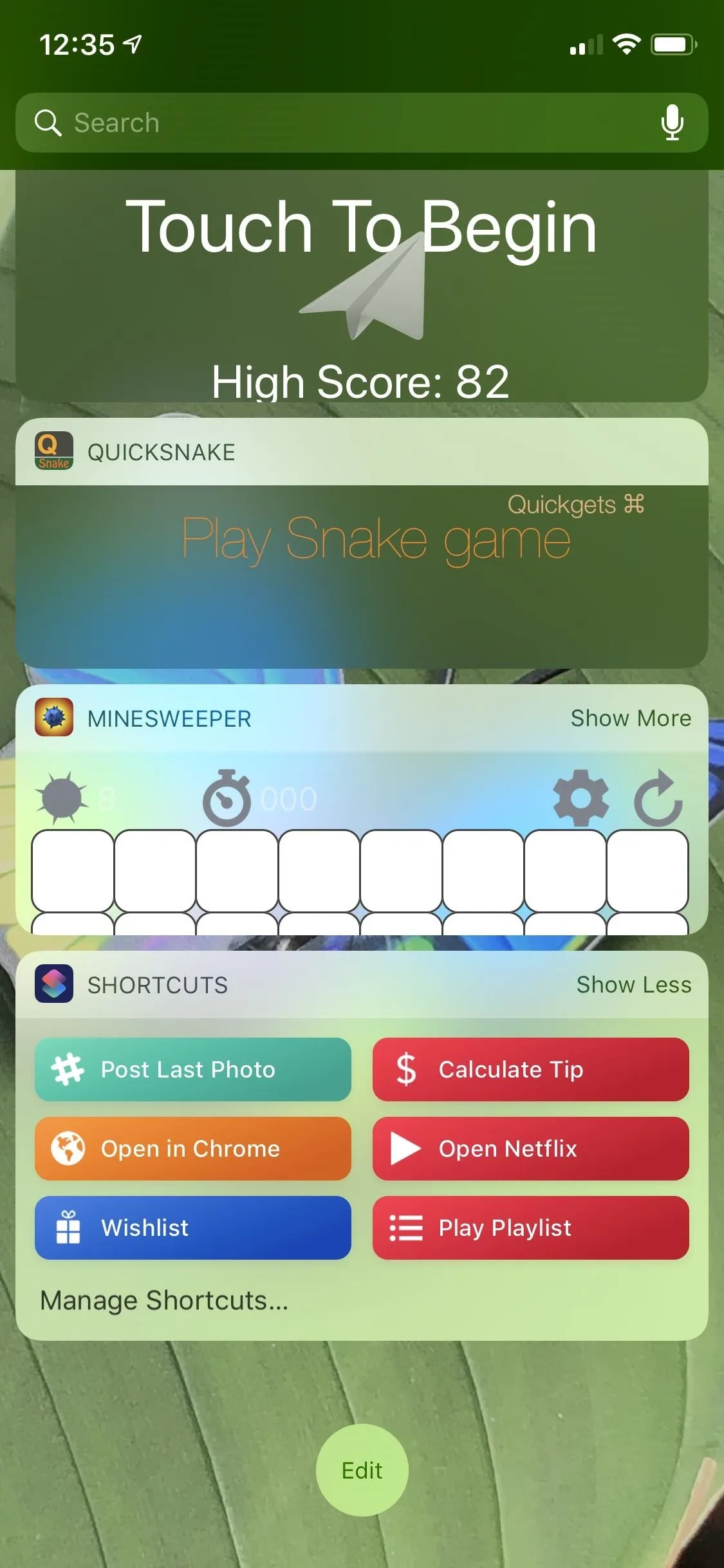 Mobile game interface displaying a high score of 92 and options for gameplay and social sharing.