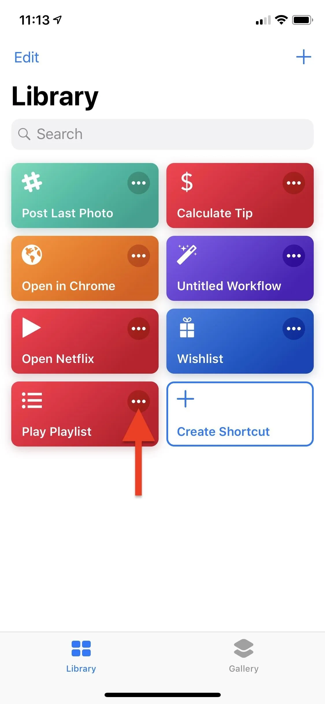 Mobile library interface with categorized sections for various features and tools.