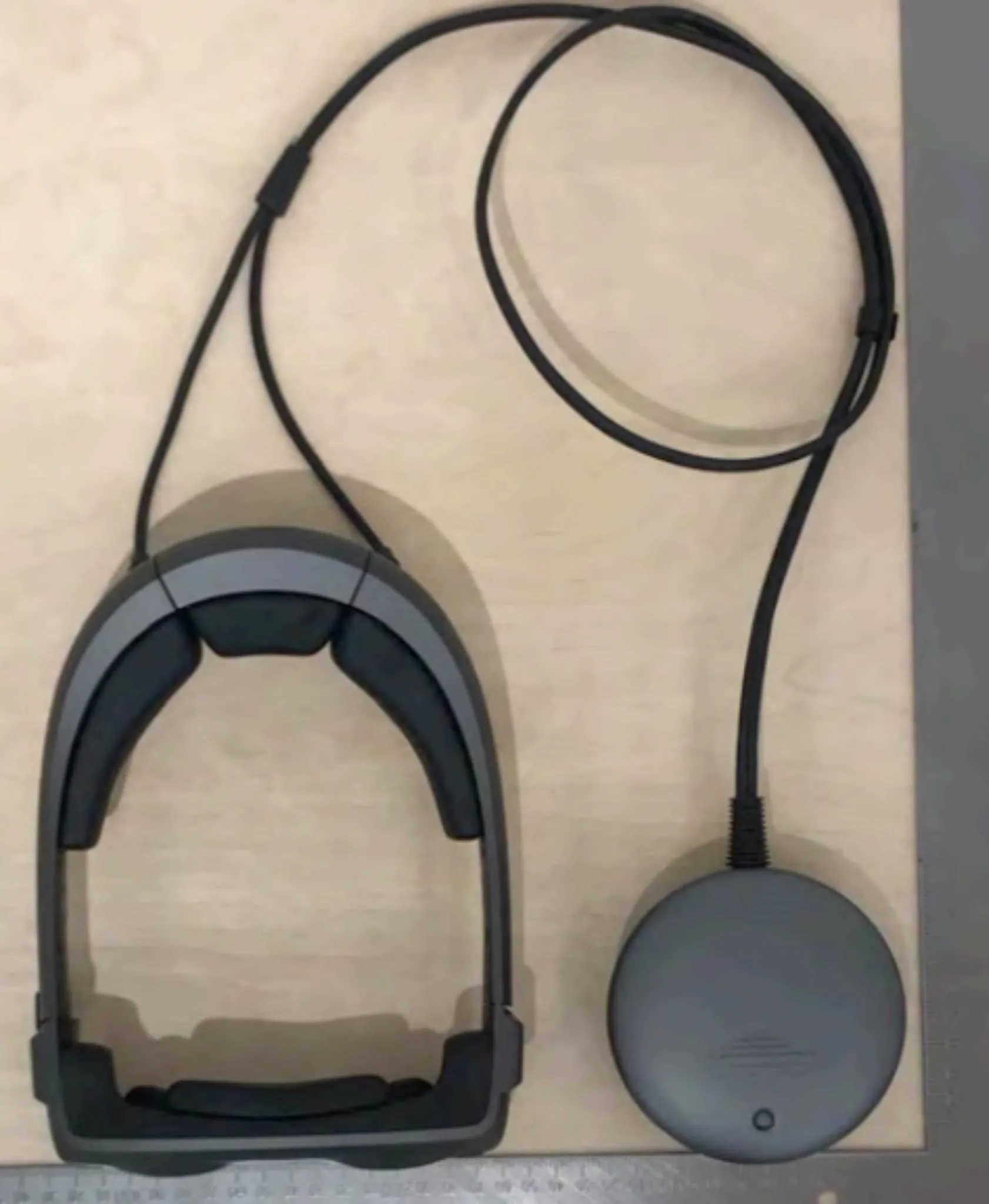 Virtual reality headset with connected audio module.