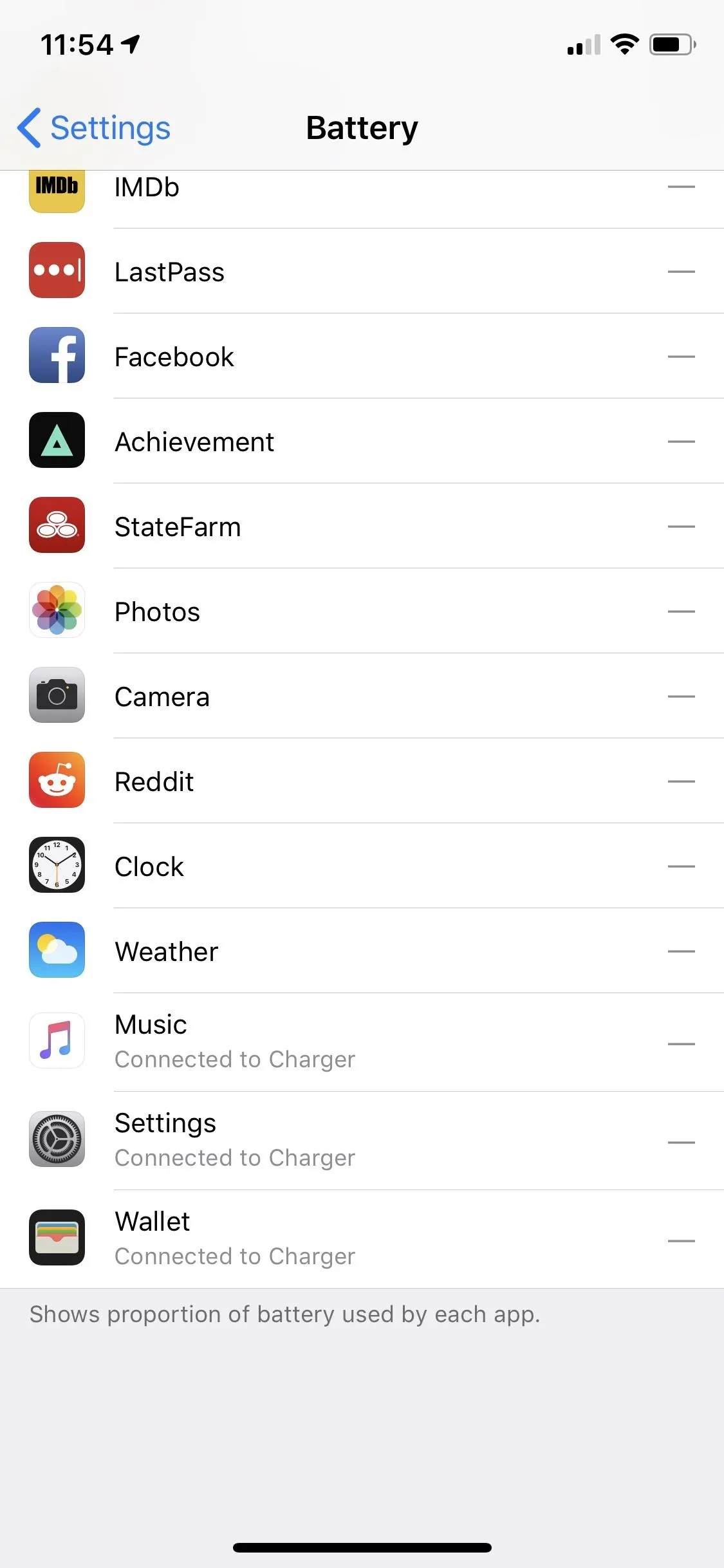 Menu options on a smartphone settings screen.