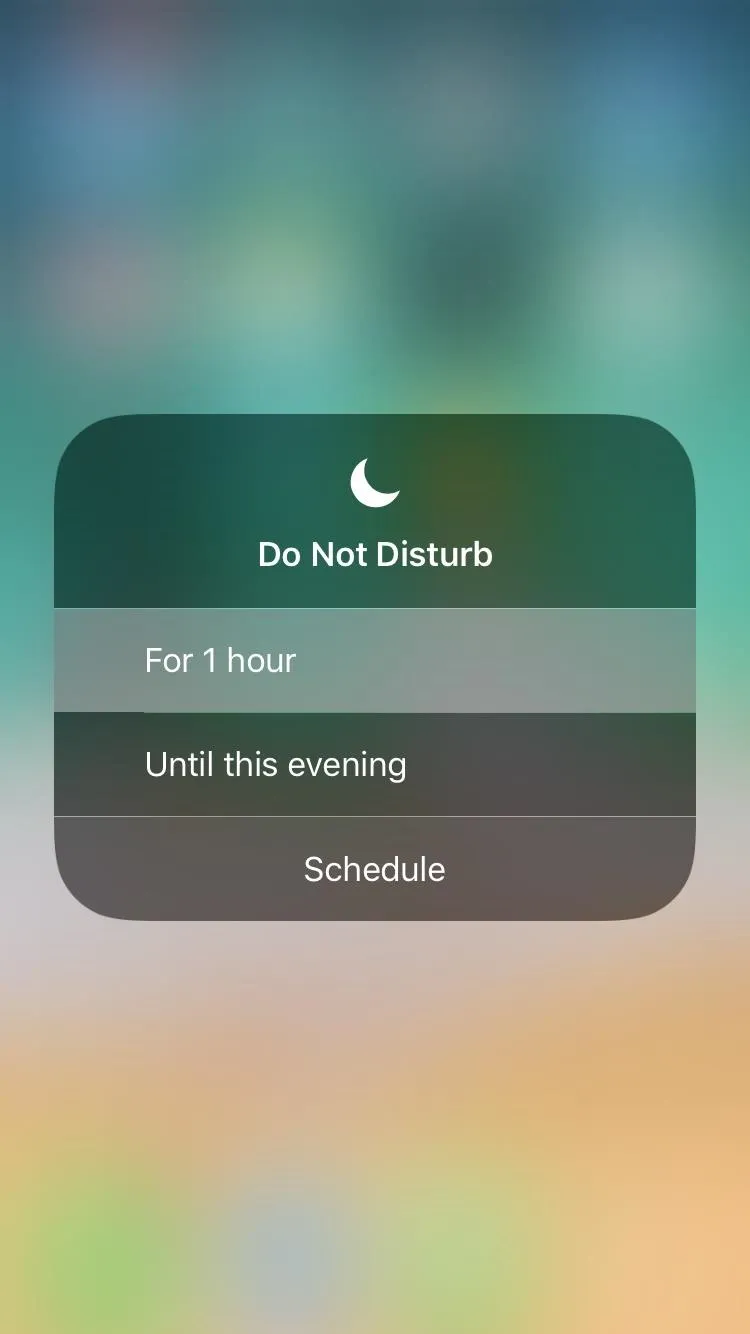 Do Not Disturb settings on a mobile device.