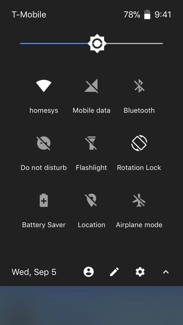 Mobile device settings menu with various options displayed.