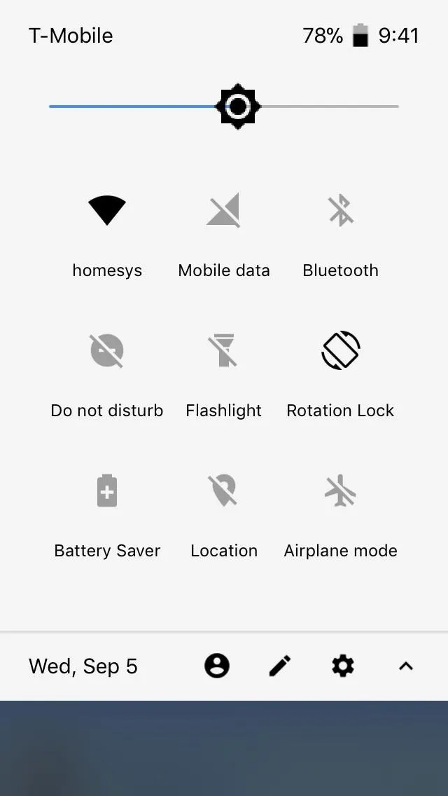 Mobile device settings menu displaying connectivity options and features.