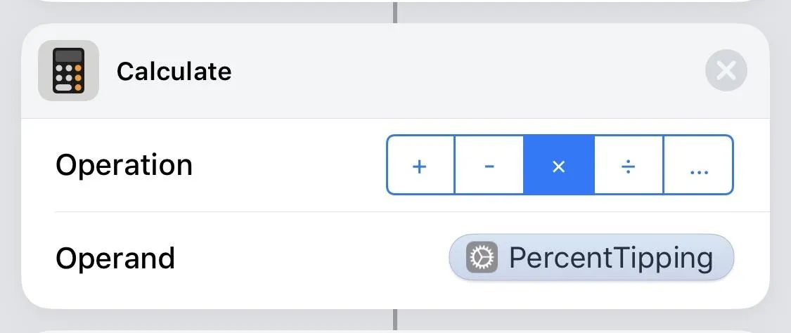 Calculator interface for percentage tipping calculation.