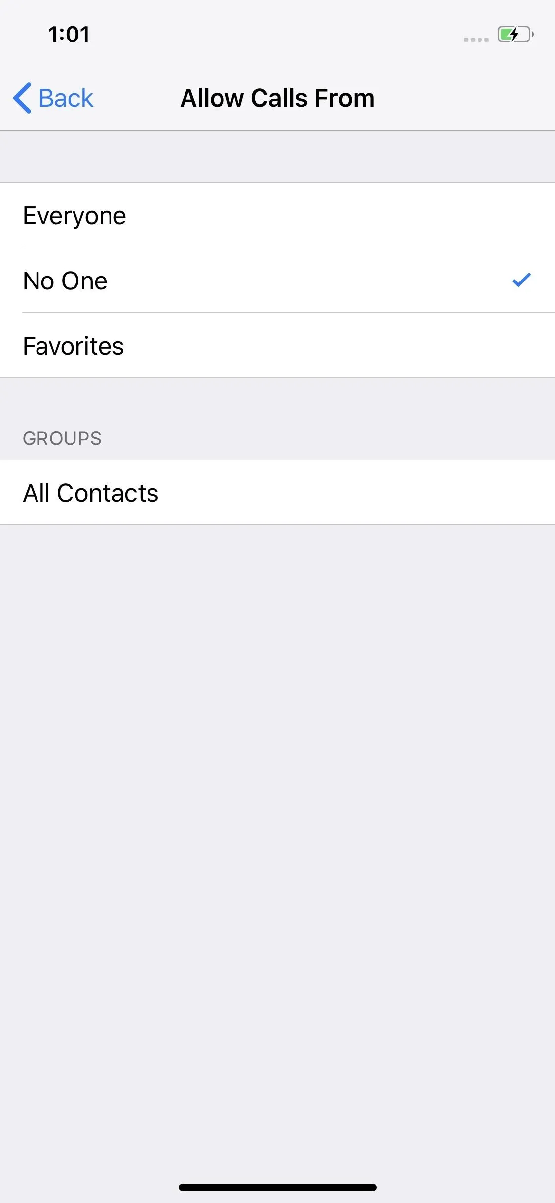 Allow Calls From Settings on a Mobile Device