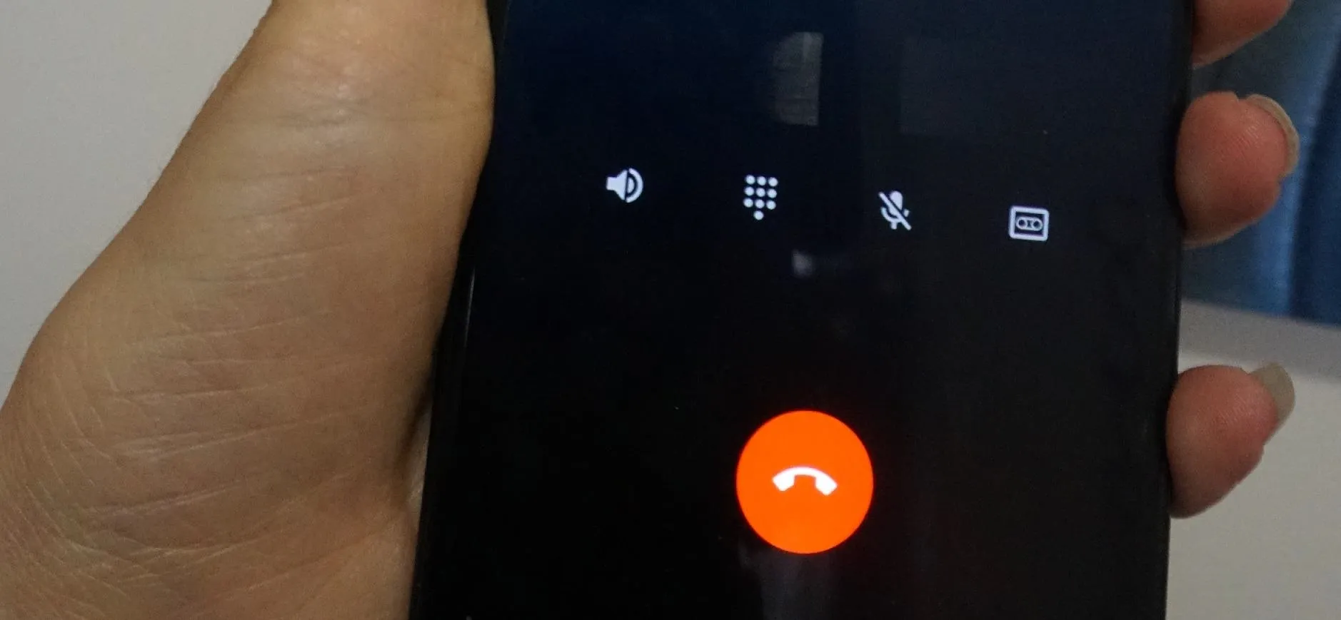 Incoming call screen on a smartphone.