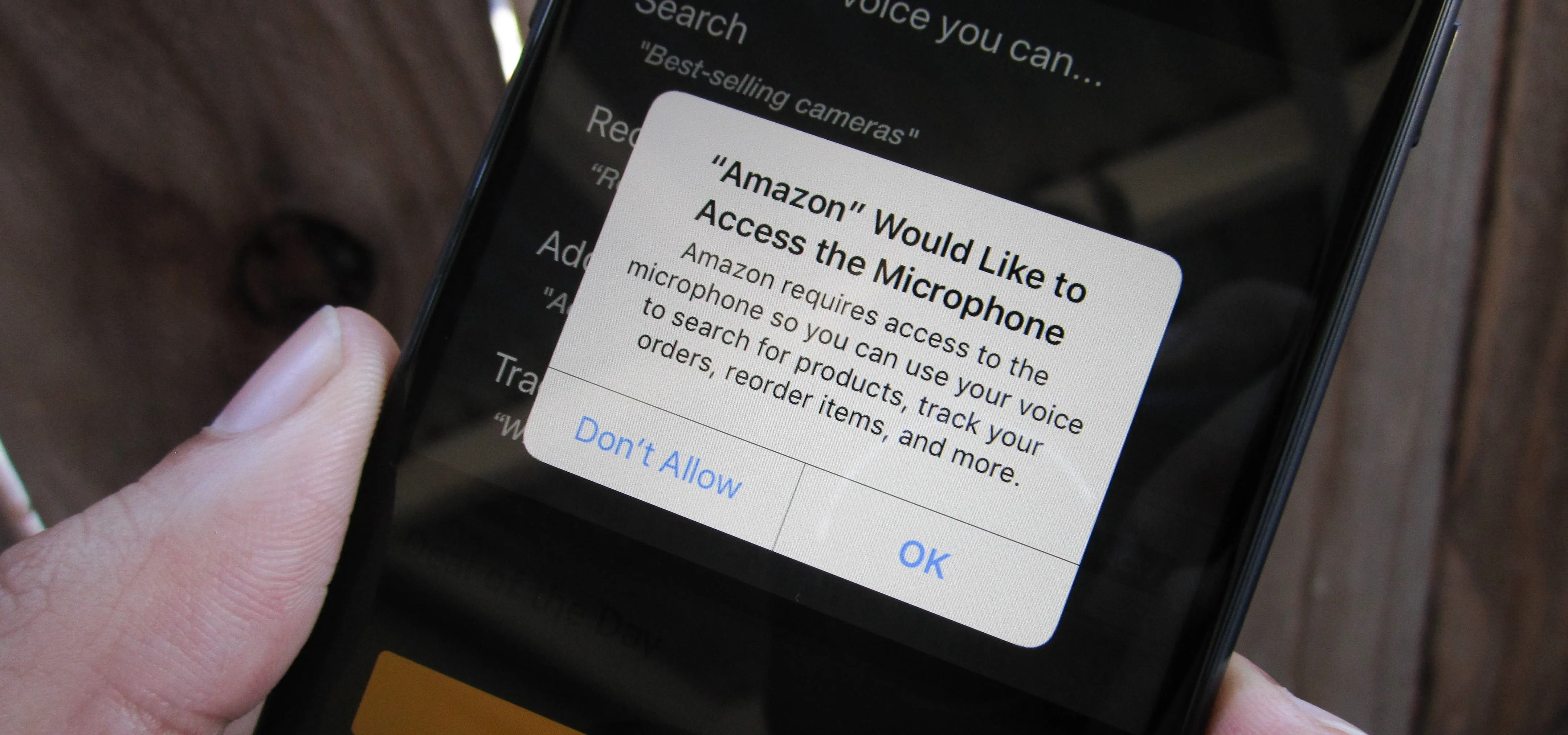 "Amazon app permission request for microphone access"