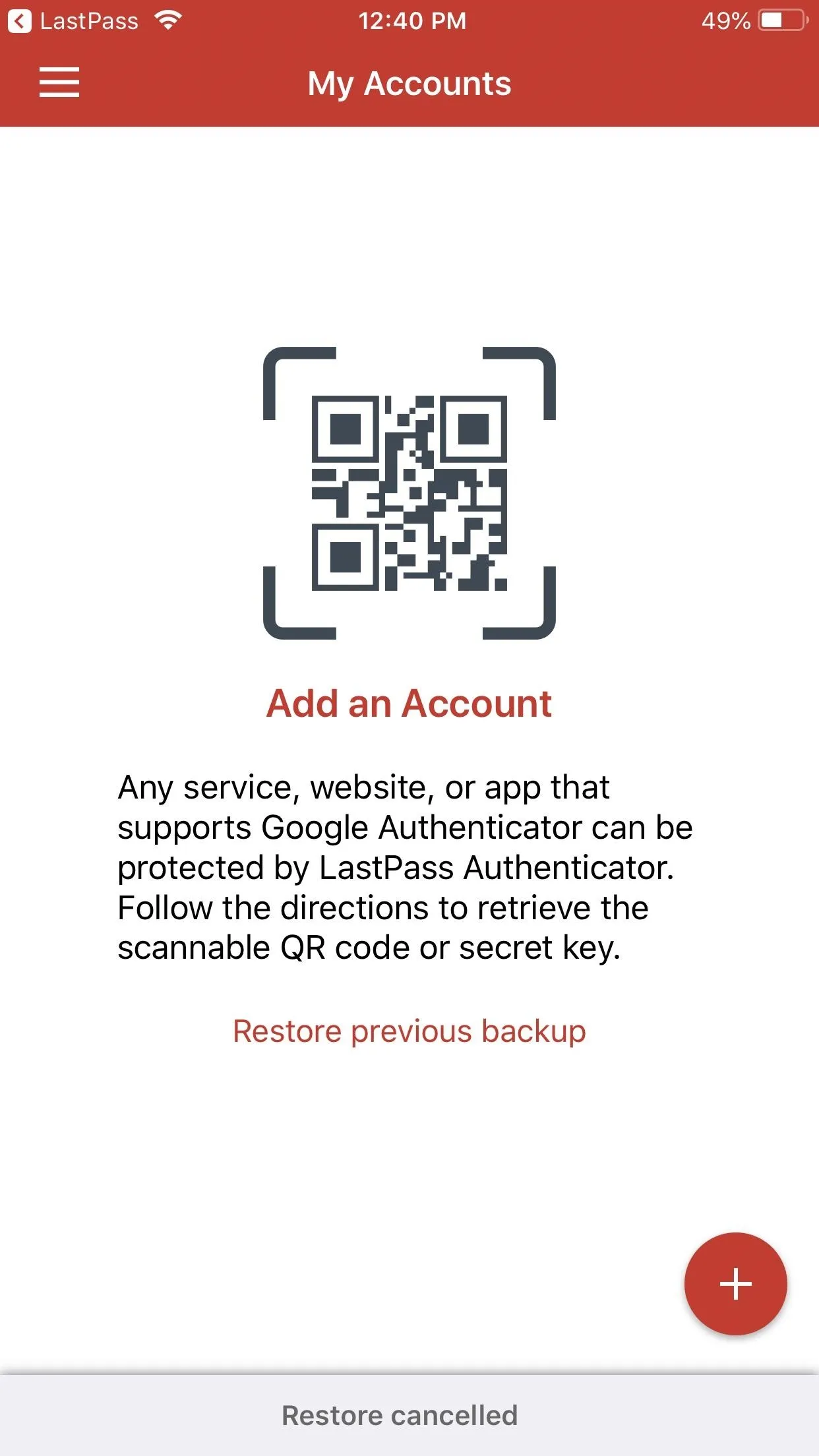 QR code for account verification and Google Authentication setup.