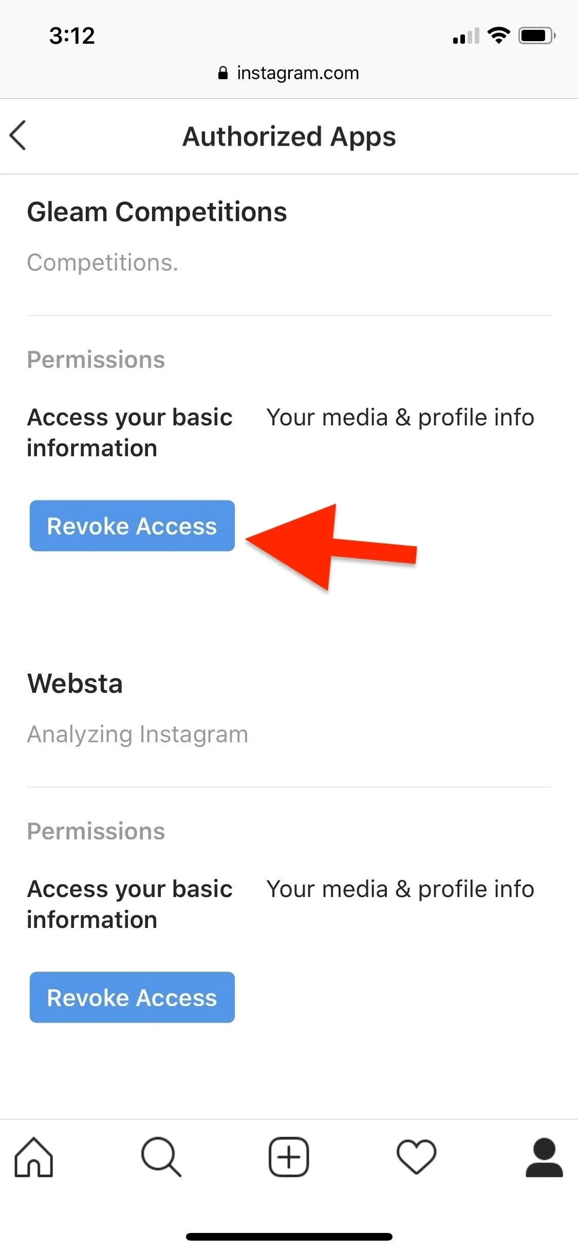 Remove follower option in Instagram app settings.