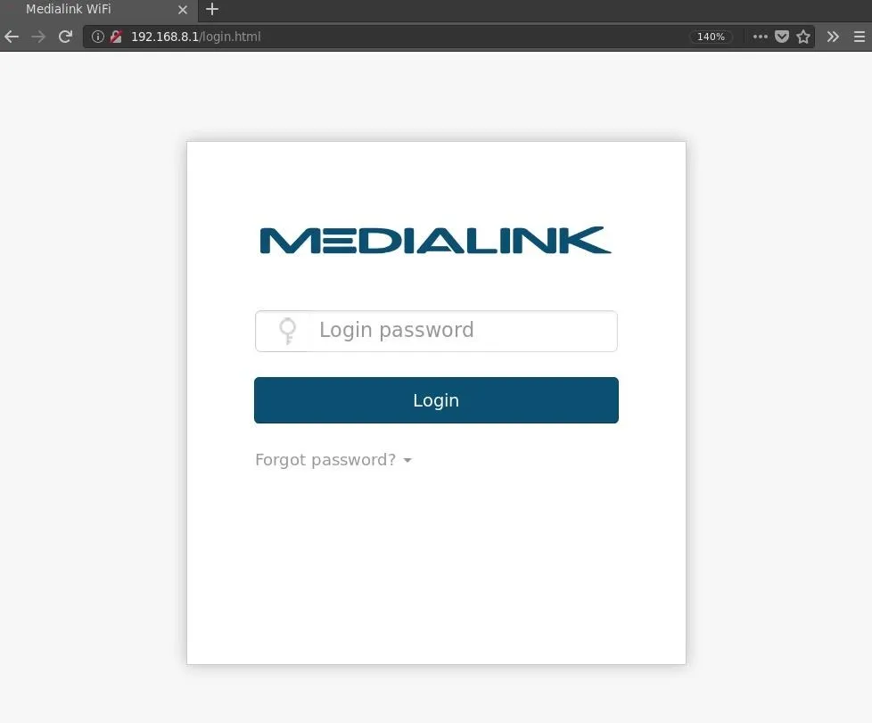 Login screen for MediaLink.